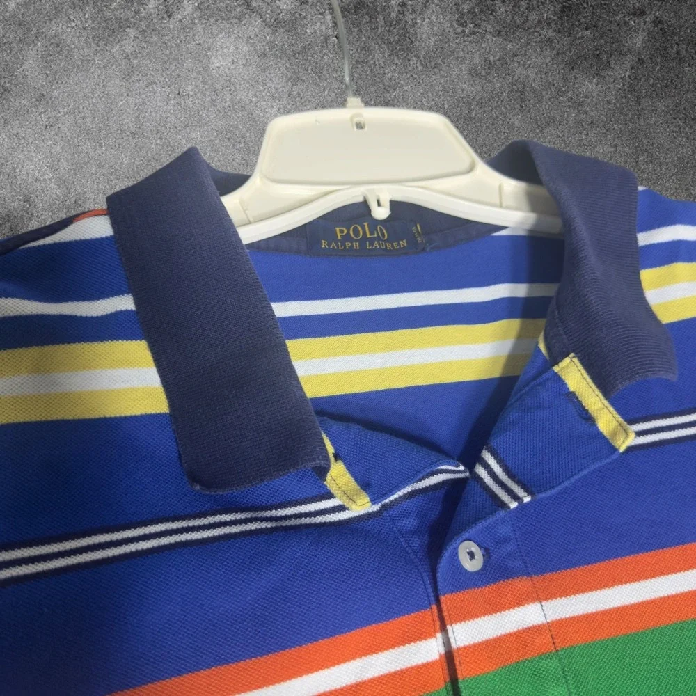 Polo Ralph Lauren Mens XXL Polo Shirt Multicolor Striped Pony Preppy Rugby